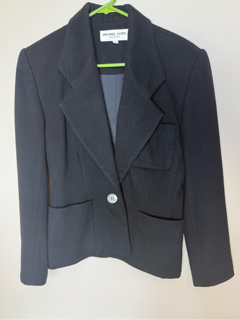Michael Kors USA Made Vintage Black Wool Tailored Blazer